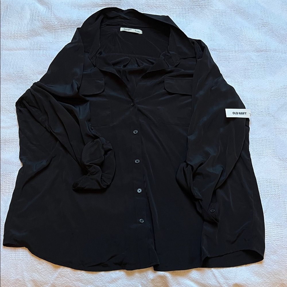 Old Navy Black Button-Up Blouse